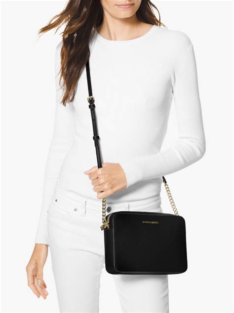 michael kors jet set black bag|Michael Kors jet set saffiano.